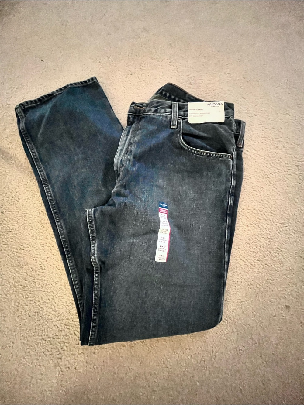 Arizona Jean Company Men’s Dark Blue Straight-Leg Jeans